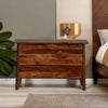 Classic Sheesham Wood Chest Of Drawers With Brass Inlay In Provincial Teak Finish