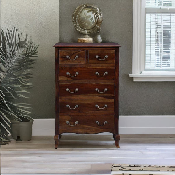 Classic Sheesham Wood Chest Of Drawers In Provincial Teak Finish