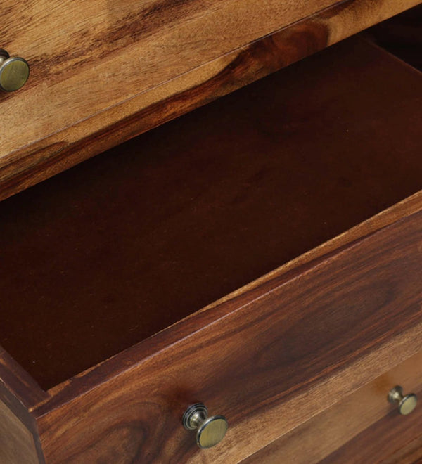 Classic Sheesham Wood Chest Of Drawers In Provincial Teak Finish