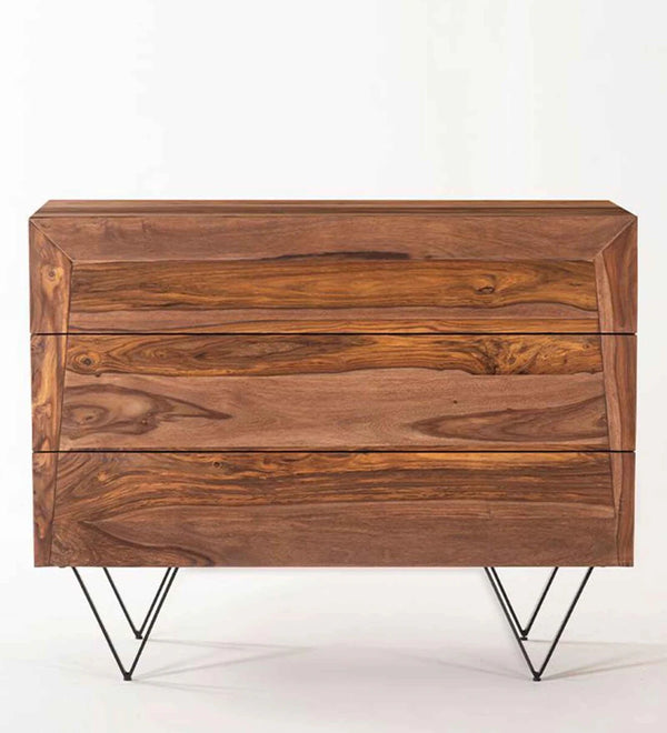 Classic Sheesham Wood Chest of Drawers in Autumn Brown Finish