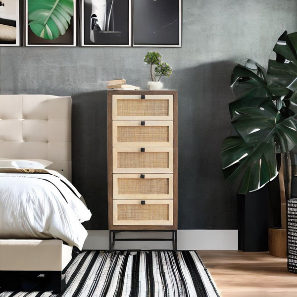 Rattan Modern Chest Of Drawers With Cane Work