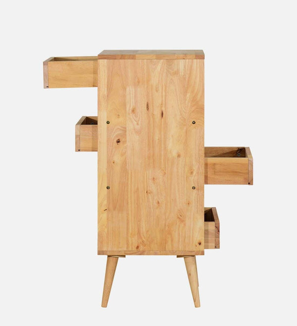 Modern Solid Wood Chest Of Drawers In Natural Finish