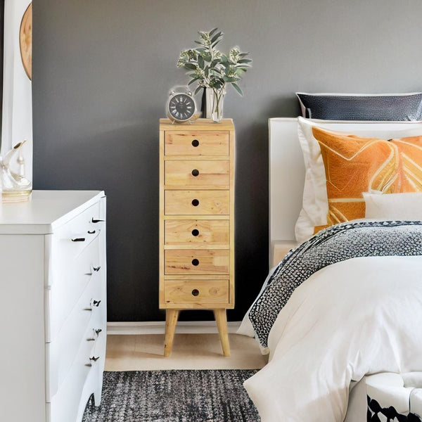 Modern Solid Wood Chest Of Drawers In Natural Finish