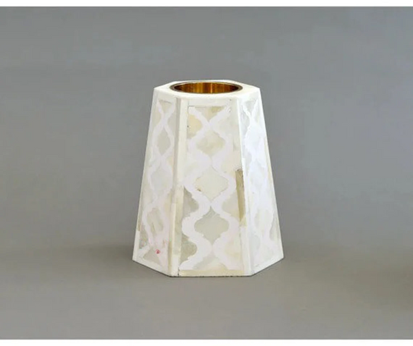 Resin & Bone Inlay Candle Stand for Home