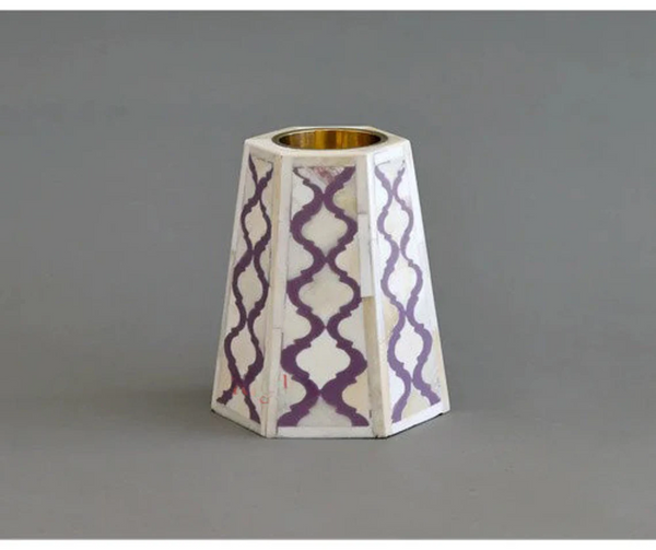 Resin & Bone Inlay Candle Stand for Home