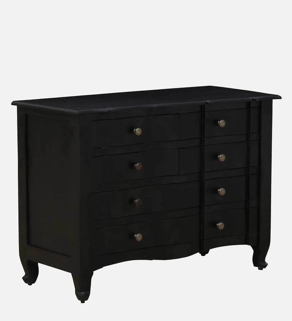 Modern Solid Wood Chest Of Drawers In Dark Walnut