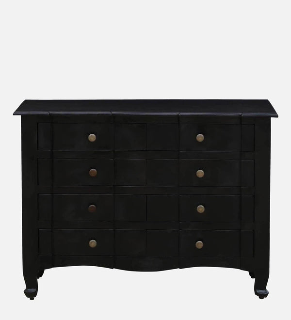 Modern Solid Wood Chest Of Drawers In Dark Walnut