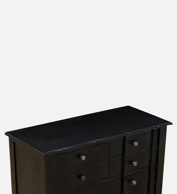 Modern Solid Wood Chest Of Drawers In Dark Walnut
