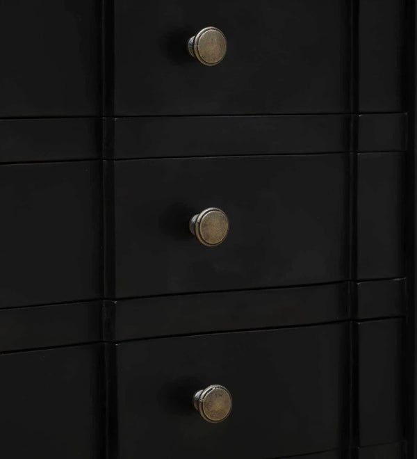 Modern Solid Wood Chest Of Drawers In Dark Walnut