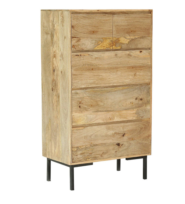 Modern Solid Wood Chest Of Drawers In Natural Finish