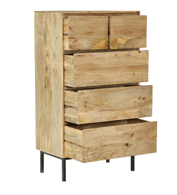 Modern Solid Wood Chest Of Drawers In Natural Finish
