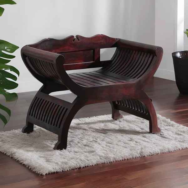 Classic Sheesham Wood Arm Chair In Passion Mahogany Finish