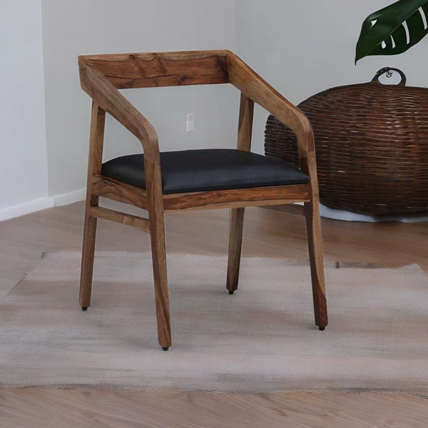 Classic Sheesham Wood Arm Chair In Rustic Finish