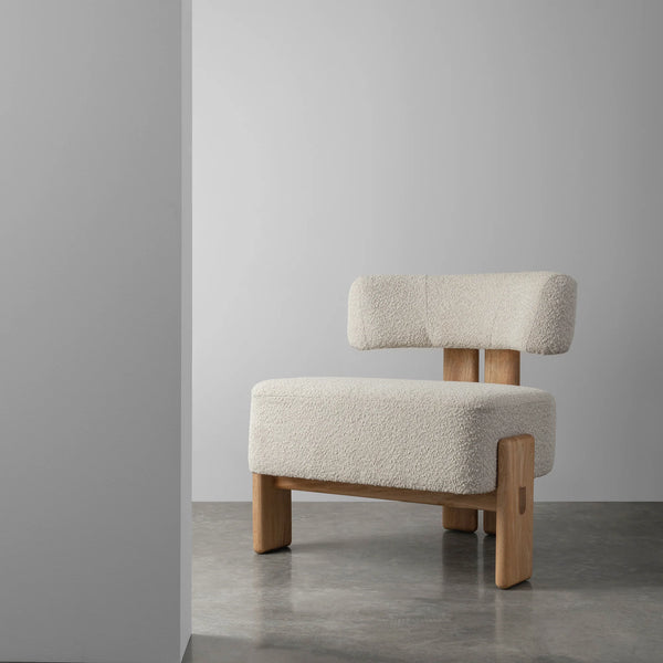 Antalya Modern Solid Wood Boucle Upholstered 1 Seater Sofa Chair