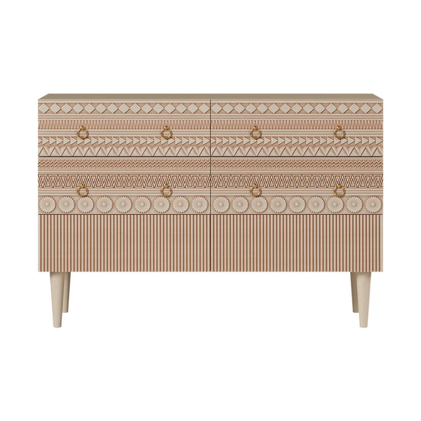 Bohemian Hand Carved Accent Dresser & Chest of 6 Drawer