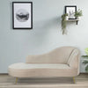 Modern Velvet Chaise Lounger in Beige Colour