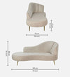 Modern Velvet Chaise Lounger in Beige Colour