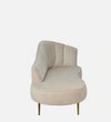 Modern Velvet Chaise Lounger in Beige Colour