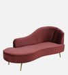Velvet Chaise Lounge Chair in Red Wine Colour