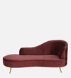 Velvet Chaise Lounge Chair in Red Wine Colour