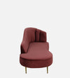Velvet Chaise Lounge Chair in Red Wine Colour