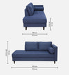 Modern Fabric Chaise Lounger in Navy Blue Colour