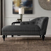 Modern RHS Fabric Chaise Lounger in Grey Colour