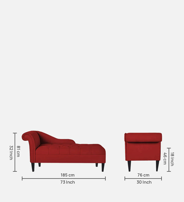 ModernFabric Chaise Lounger in Blood Maroon Colour