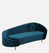 Velvet Chaise Lounge Chair in Teal Blue Colour