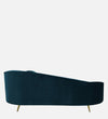 Velvet Chaise Lounge Chair in Teal Blue Colour
