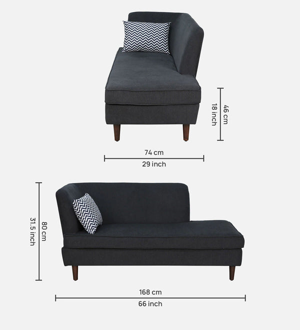Modern Chaise Lounger in Charcoal Grey Colour