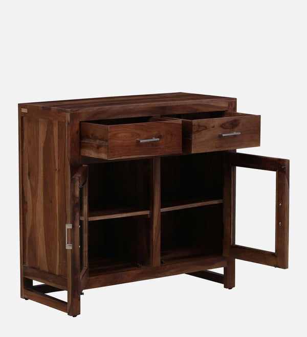 Classic Sheesham Wood Crockery Unit In Rustic Teak Finish