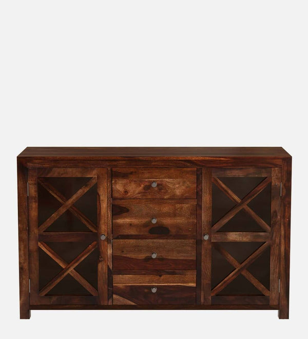 Wooden Crockery Unit in Kitchen - In Provincial Teak Finish