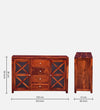 Classic Sheesham Wood Crockery Unit In Honey Oak Finish