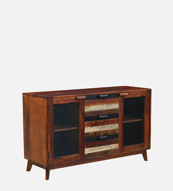 Classic Sheesham Wood Crockery Unit In Dual Tone Finish