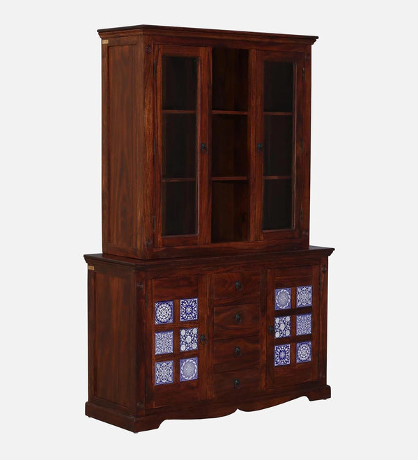 Classic Sheesham Wood Hutch Crockery Unit In Honey Oak Finish