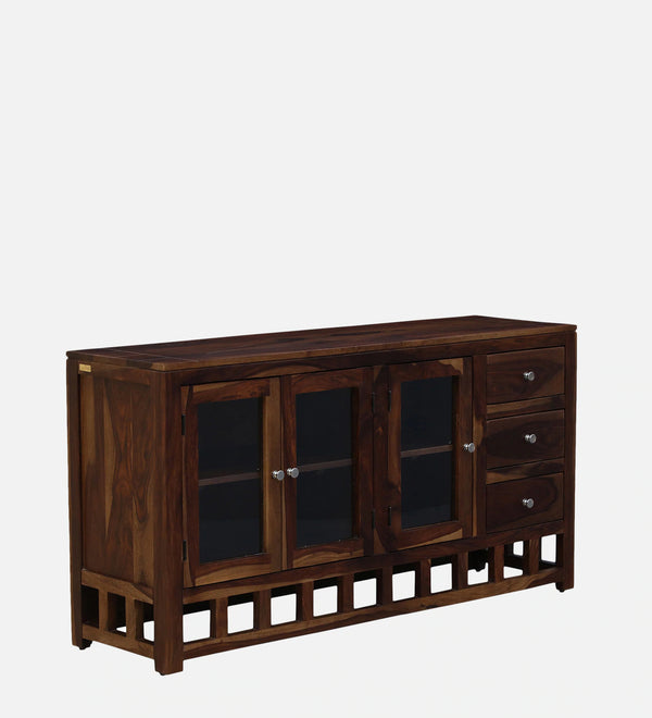Wooden Crockery Cabinet In Provincial Teak Finish