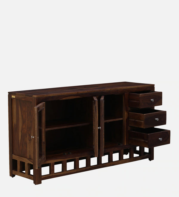 Wooden Crockery Cabinet In Provincial Teak Finish