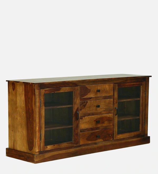 Classic Sheesham Wood Crockery Unit In Provincial Teak Finish