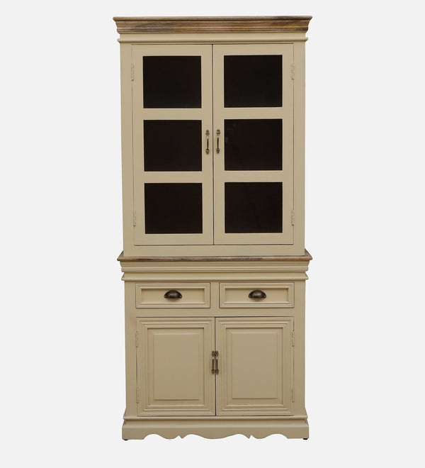 Modern Solid Wood Crockery Unit In Tulip Finish