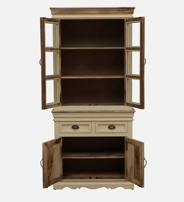 Modern Solid Wood Crockery Unit In Tulip Finish