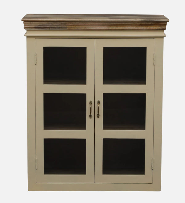 Modern Solid Wood Crockery Unit In Tulip Finish
