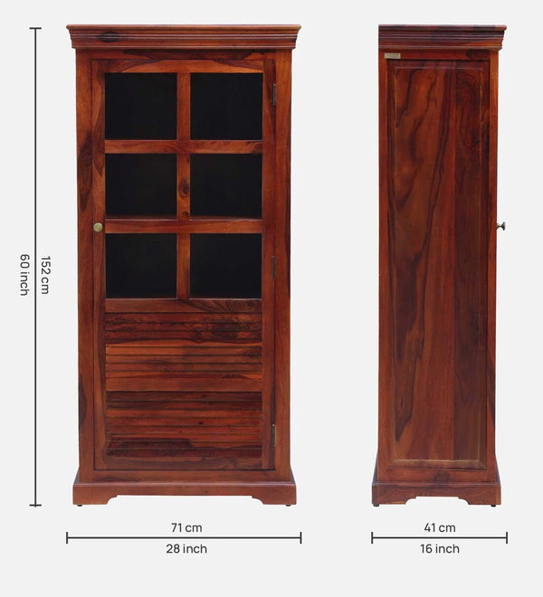 Classic Sheesham Wood Crockery Unit in Honey Oak Finish