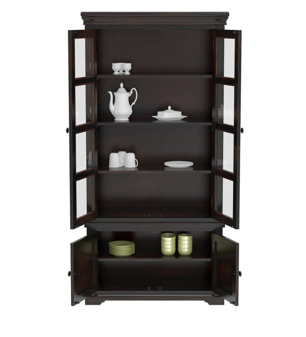Classic Sheesham Wood Crockery Unit in Warm Chestnut Finish