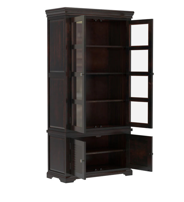 Classic Sheesham Wood Crockery Unit in Warm Chestnut Finish