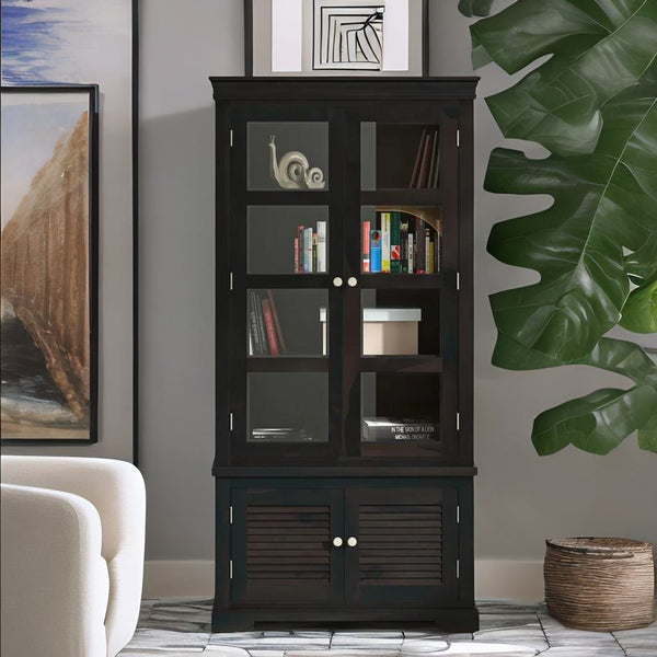 Classic Sheesham Wood Crockery Unit in Warm Chestnut Finish