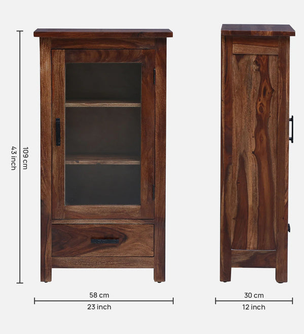 Classic Sheesham Wood Crockery Unit in Rustic Teak Finish