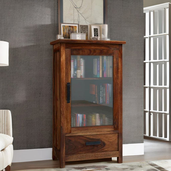 Classic Sheesham Wood Crockery Unit in Rustic Teak Finish