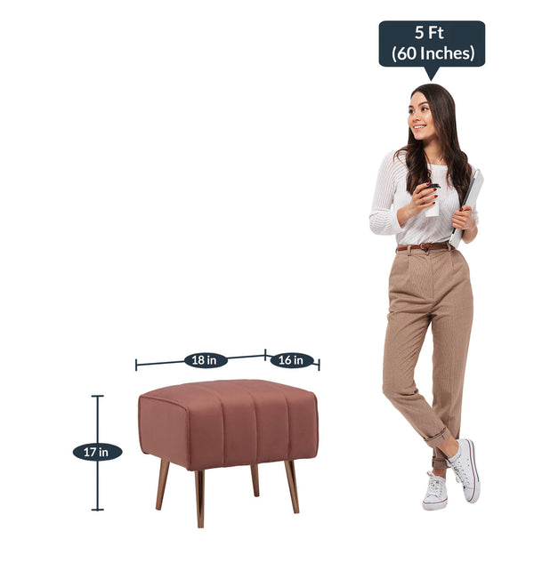 Elizabeth Premium Velvet Fabric Light Pink Colour Barrel Chair and Stool