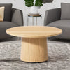 round coffee table, round wooden coffee table
